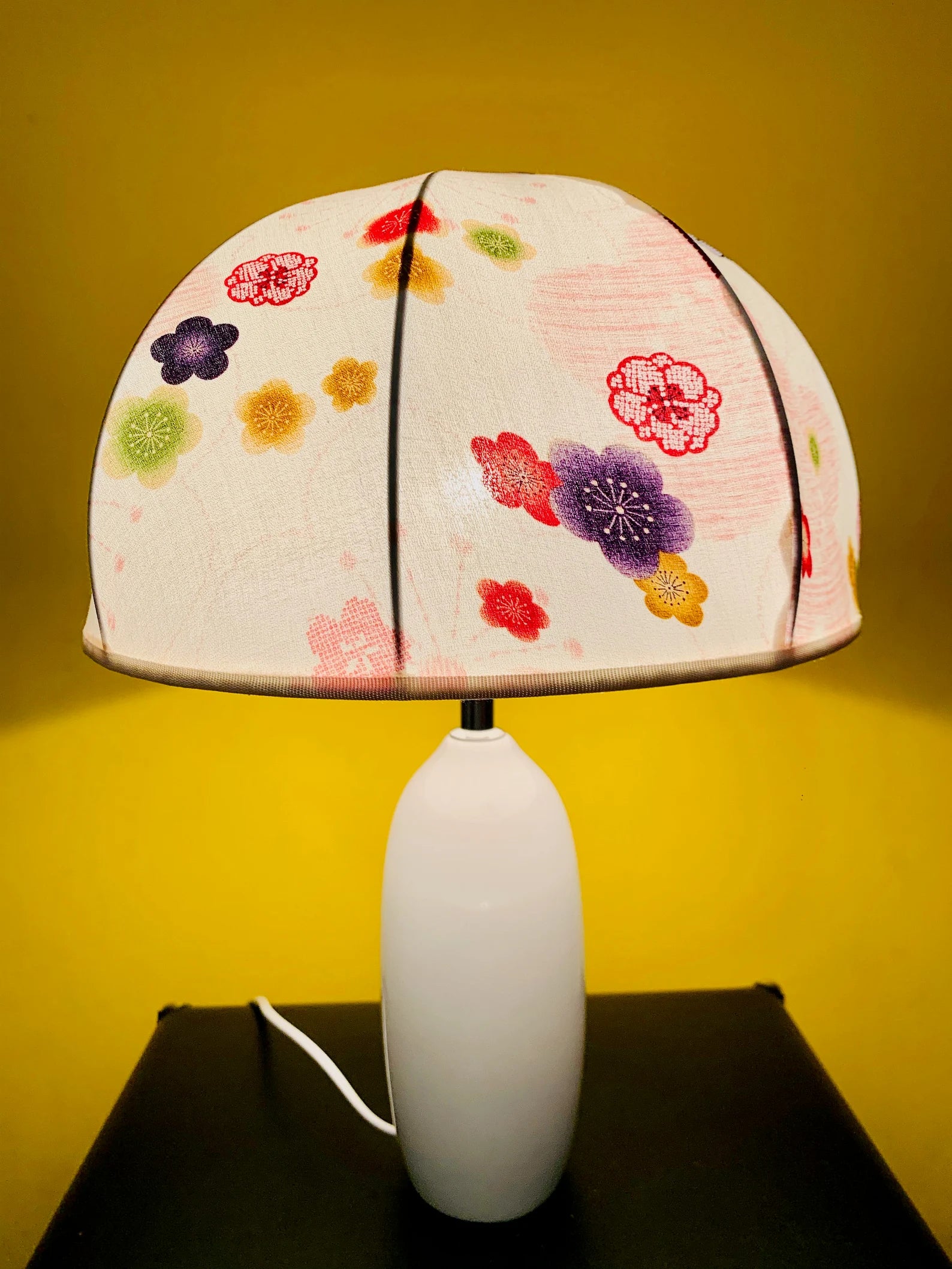 LAMP BIANCHI FIORI handmade Japanese cotton fabric