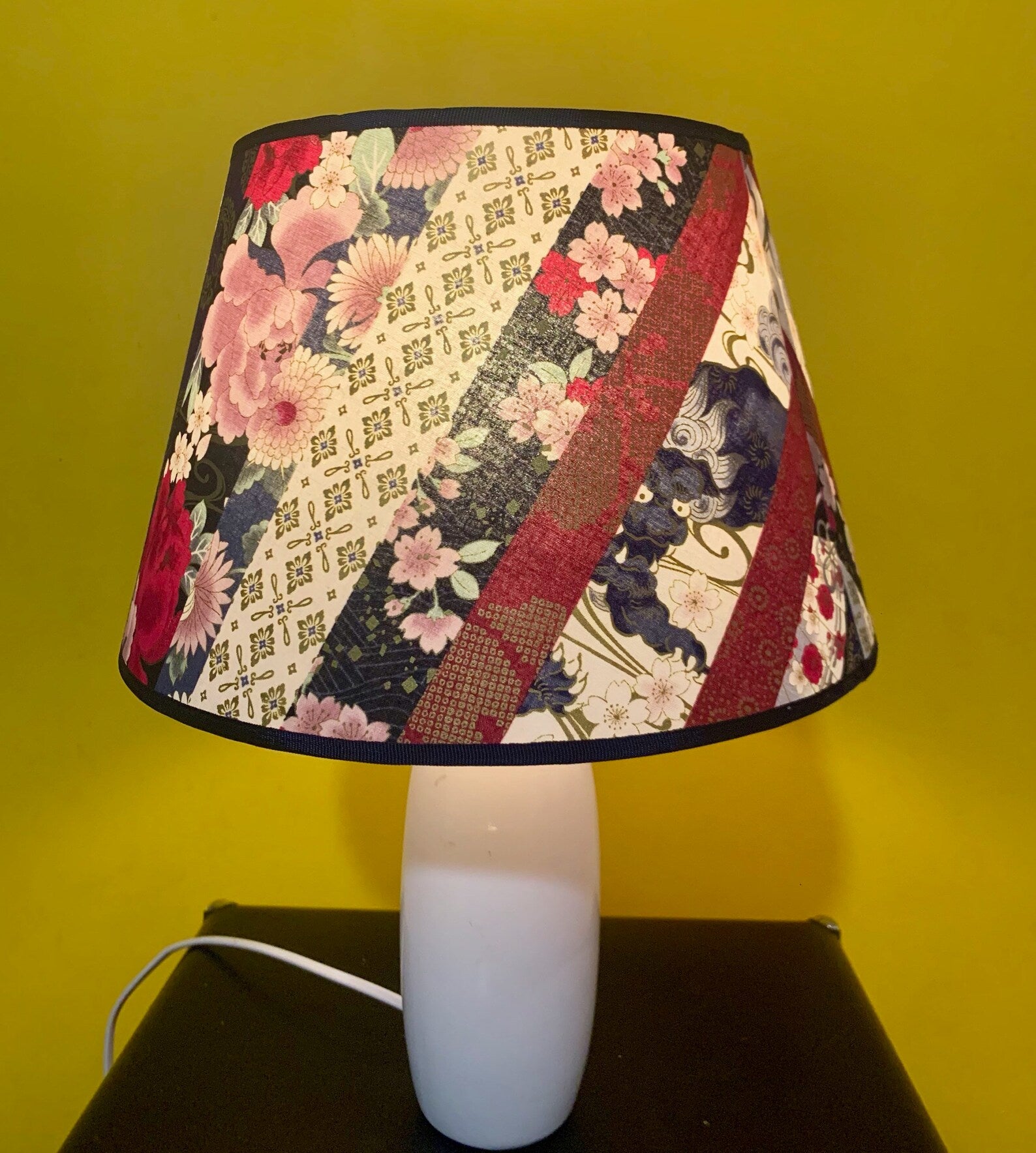 LAMPSHADE TSUBAKI BLU handmade Japanese cotton