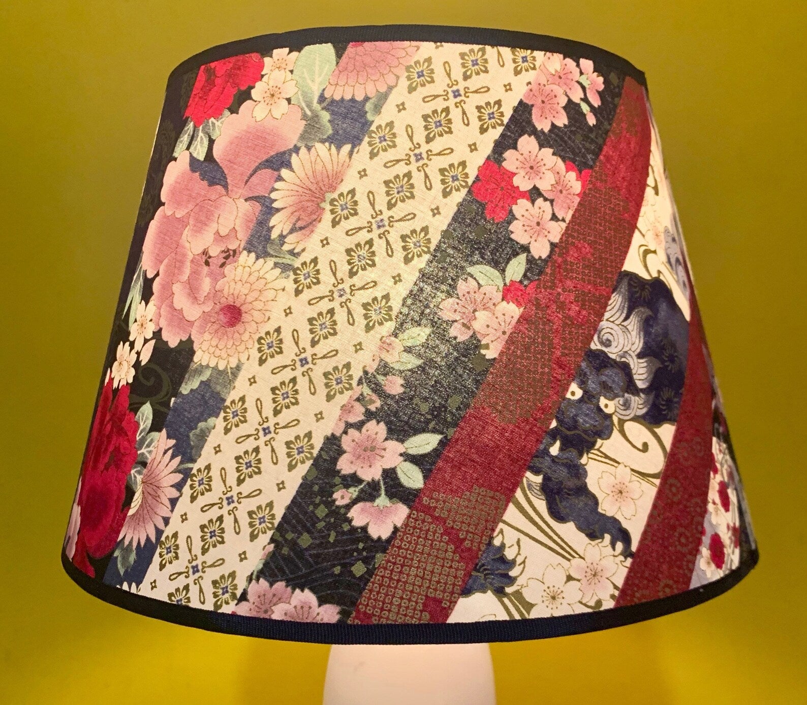 LAMPSHADE TSUBAKI BLU handmade Japanese cotton