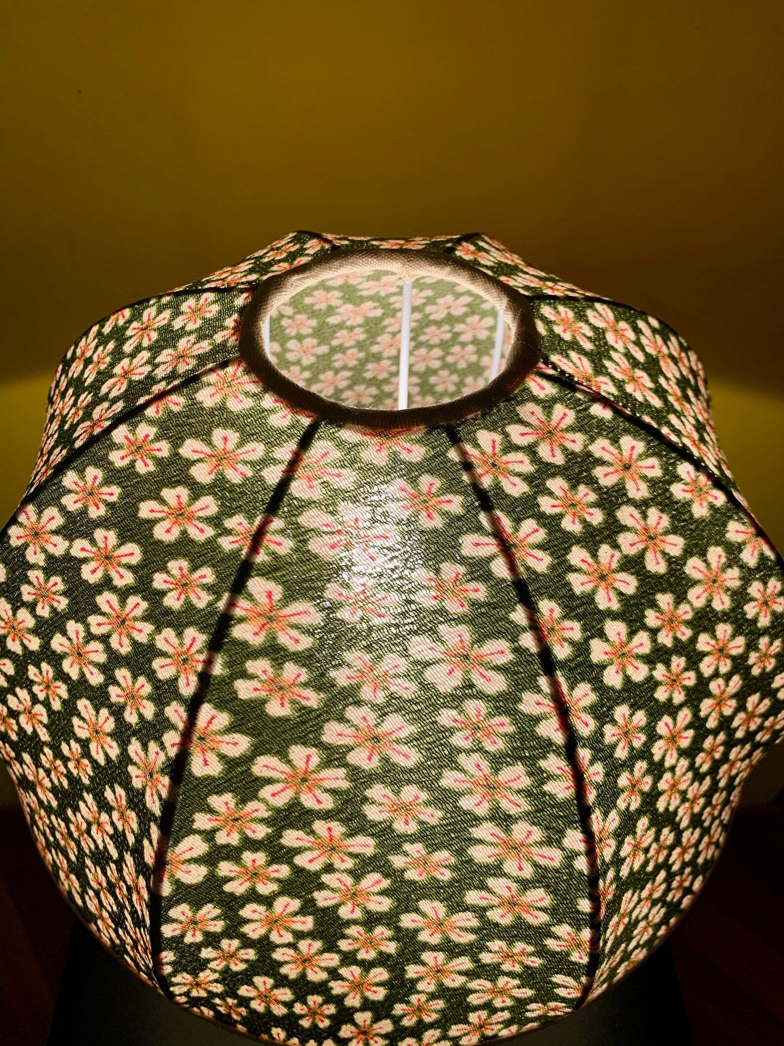 LAMP PICCOLI FIORI green handmade Japanese cotton fabric