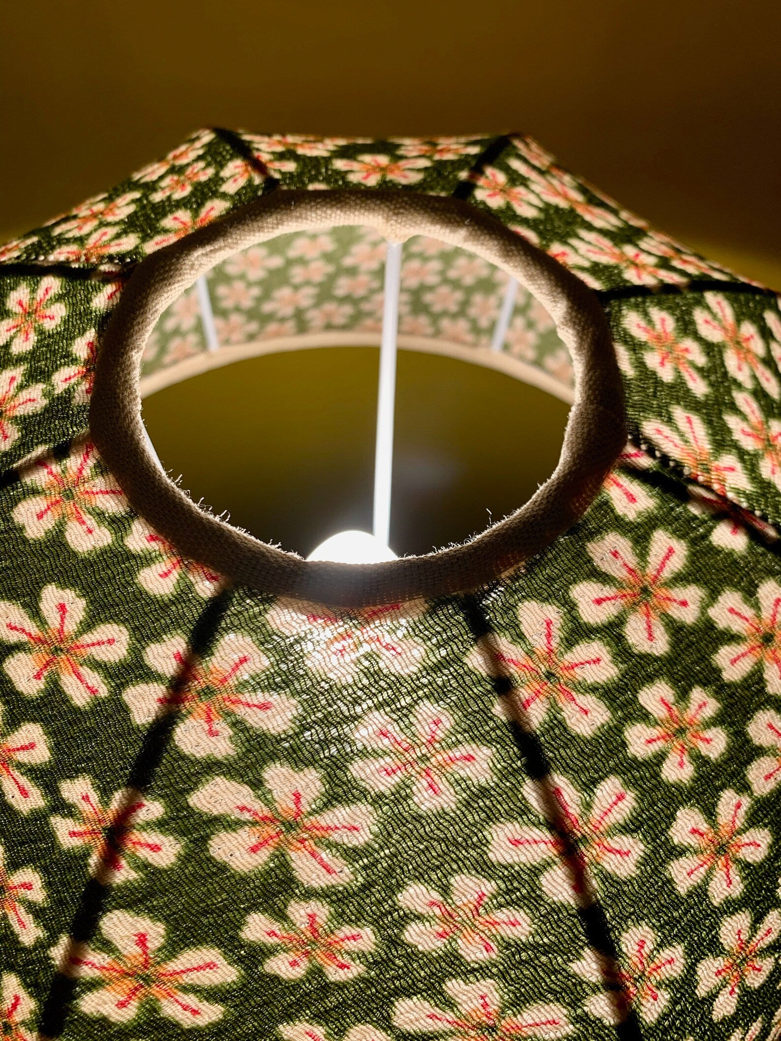 LAMP PICCOLI FIORI green handmade Japanese cotton fabric